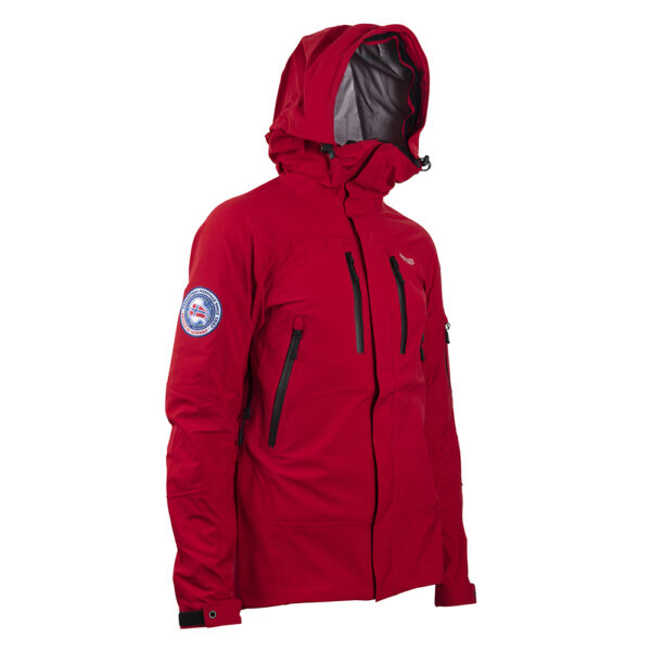 Expedition jacket for arctic conditions in women's sizes -- Closeup and side view
